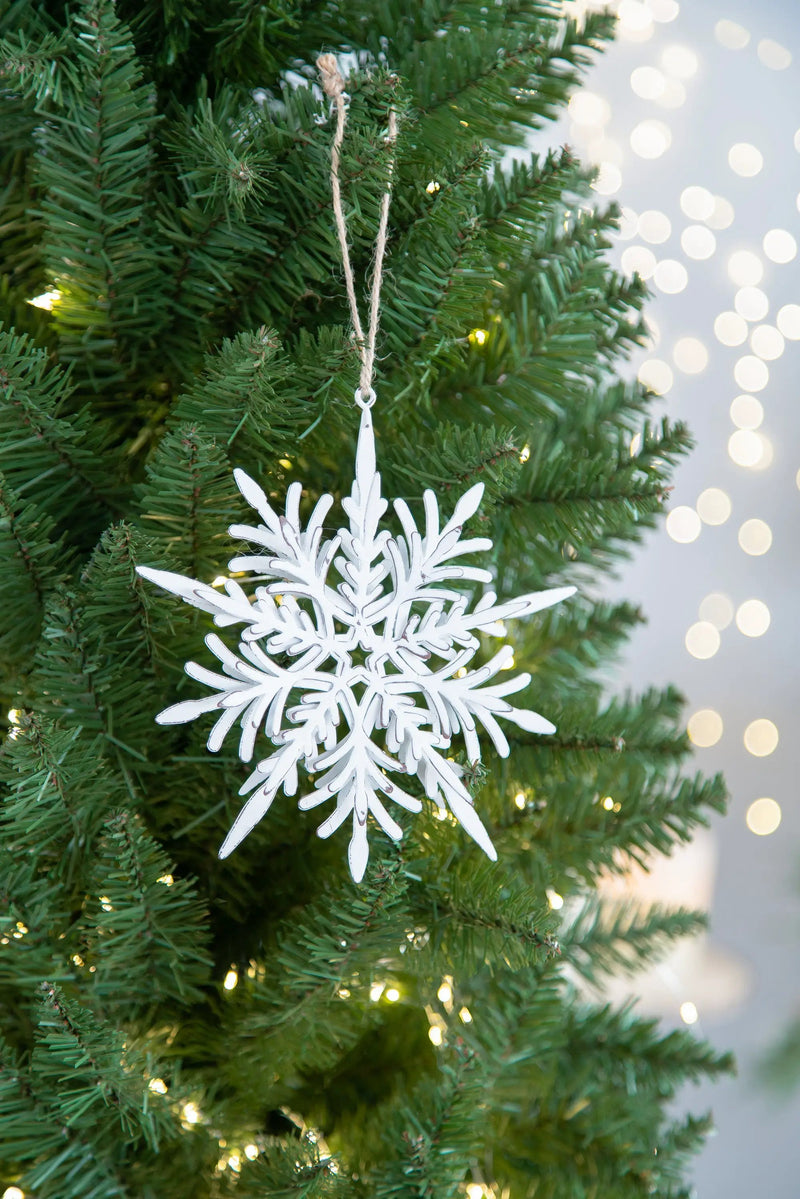 Set of 6 Iron Snowflake Hanger Christmas Tree Ornaments by HouseOfZazla