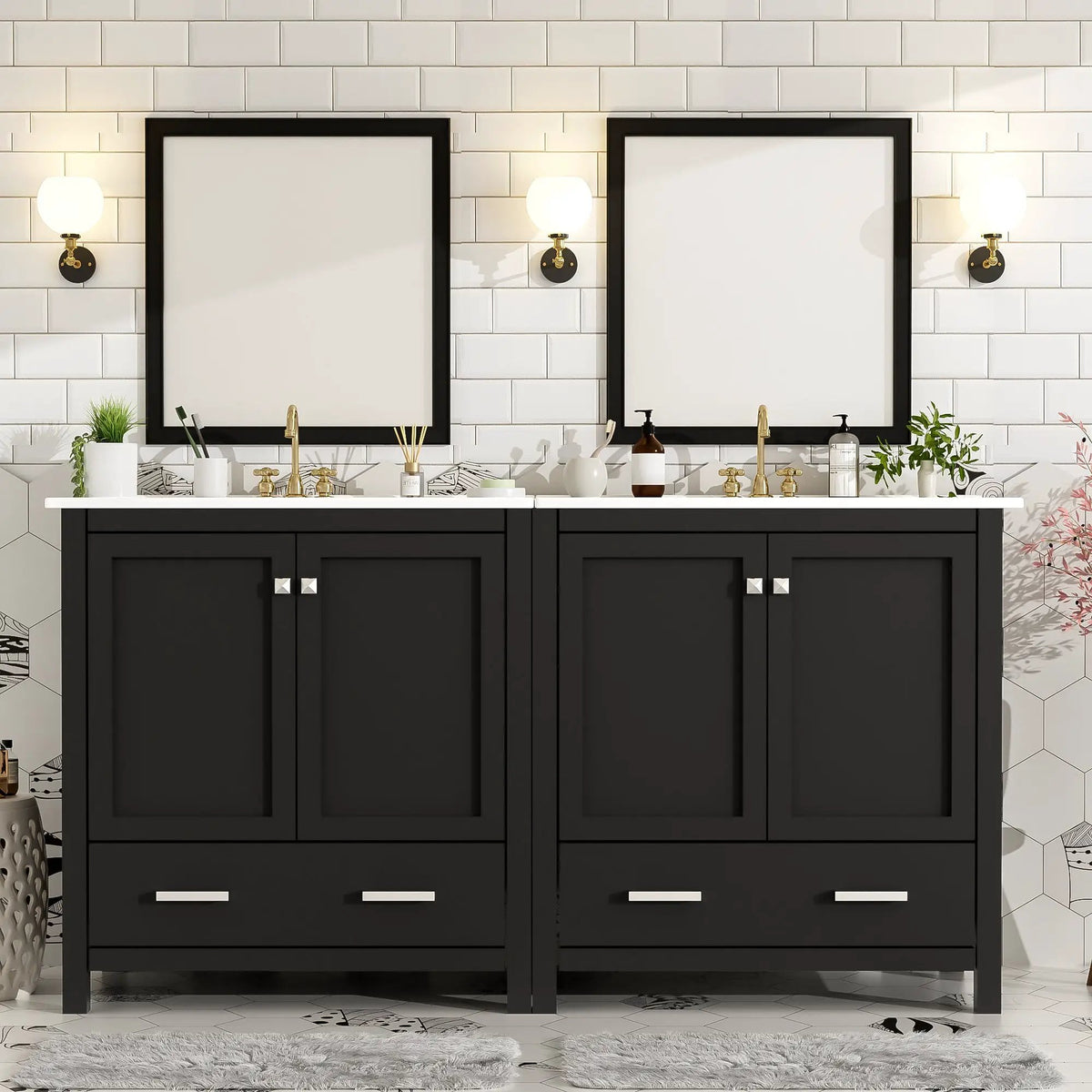 60" White Bathroom Vanity Set by HouseOfZazla