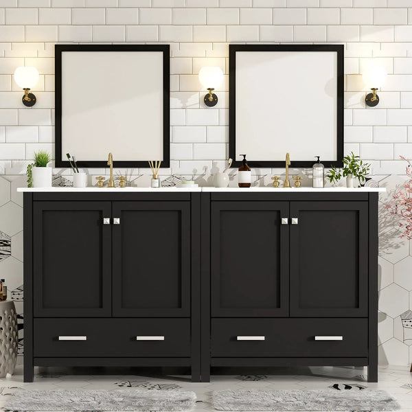 60" White Bathroom Vanity Set, photo 2 of 10