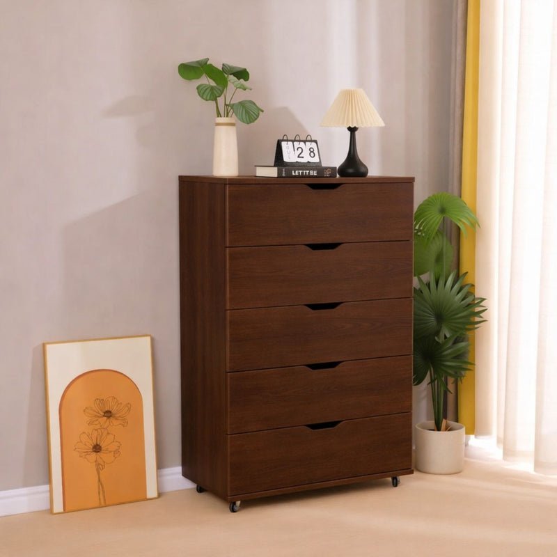 Modern 5 Drawer Dresser With Wheels by Unique Piece Furniture