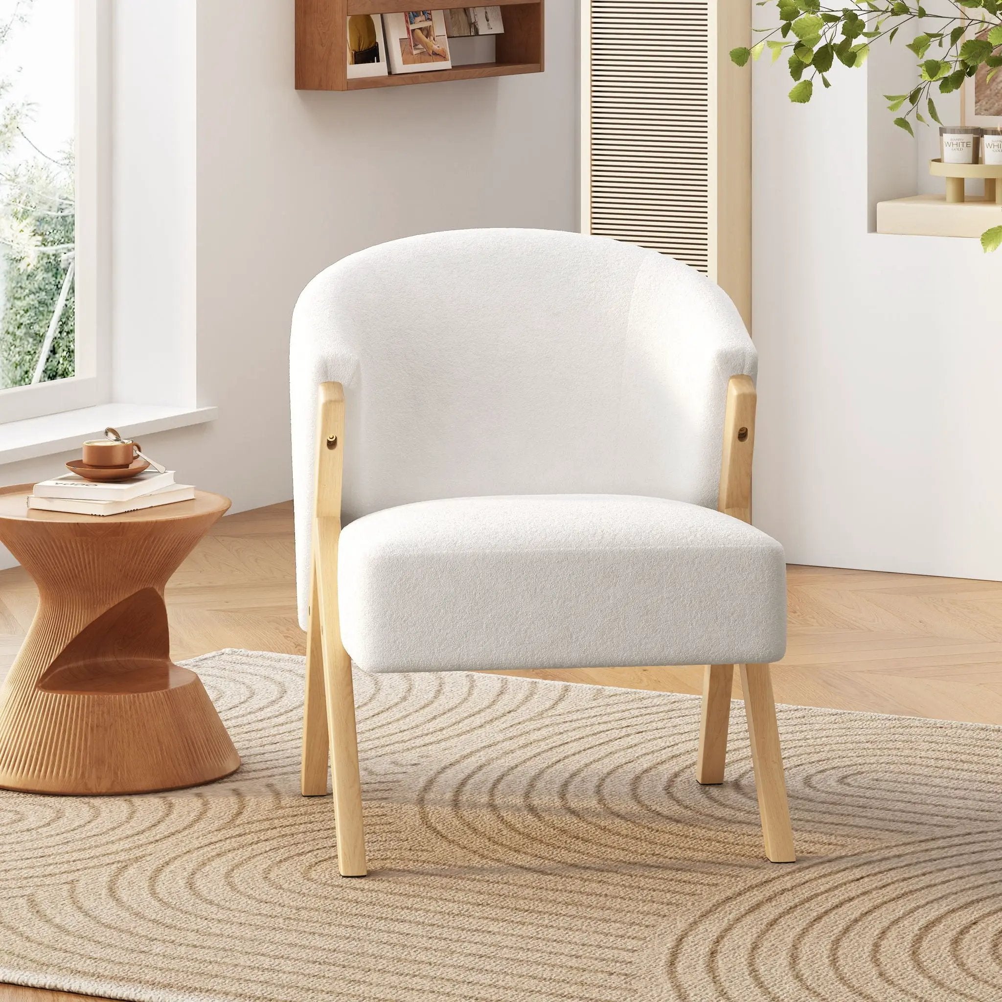 Modern Accent Chair with Polyester Upholstery and Minimalist Lounge Design by HouseOfZazla