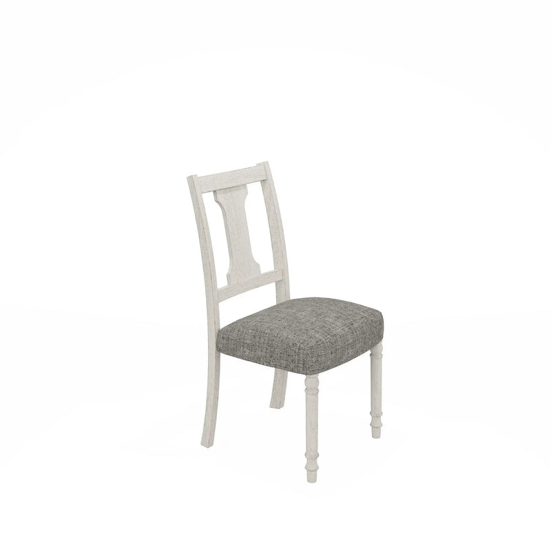 Tannen - Round 5 Piece Dining Table (Set of 5) - White And Gray by HouseOfZazla