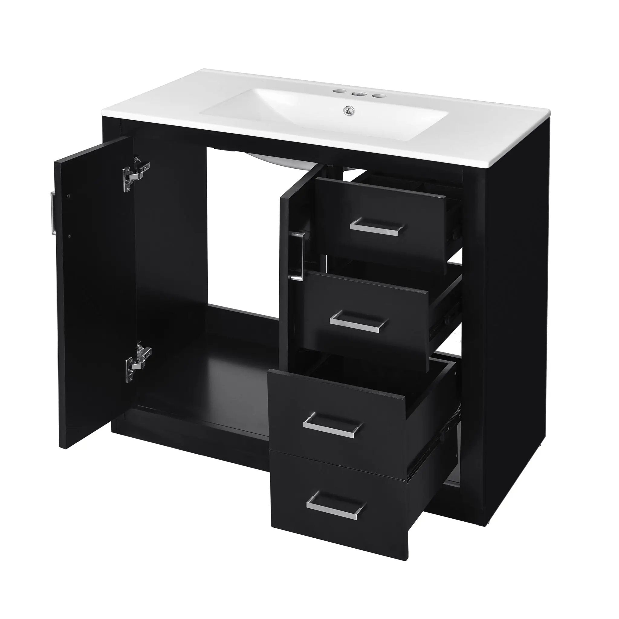 Bathroom Vanity With Sink Combo, Storage Cabinet, Freestanding Set With 3 Drawers & Soft Closing Doors by Unique Piece Furniture