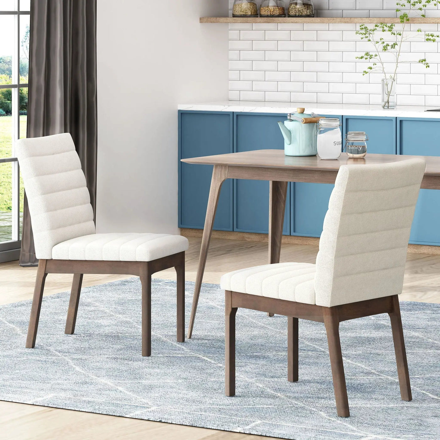 Upholstered Dining Chairs With Rubber Legs (Set of 2) by HouseOfZazla