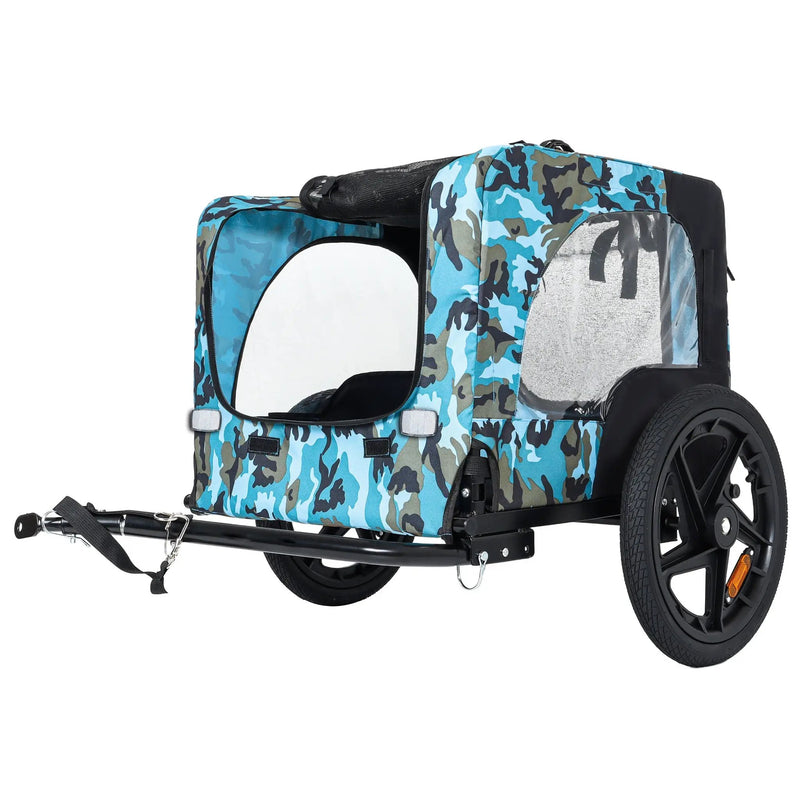 Outdoor Heavy Duty Collapsible Pet Bike Trailer with 16-Inch Wheels by HouseOfZazla
