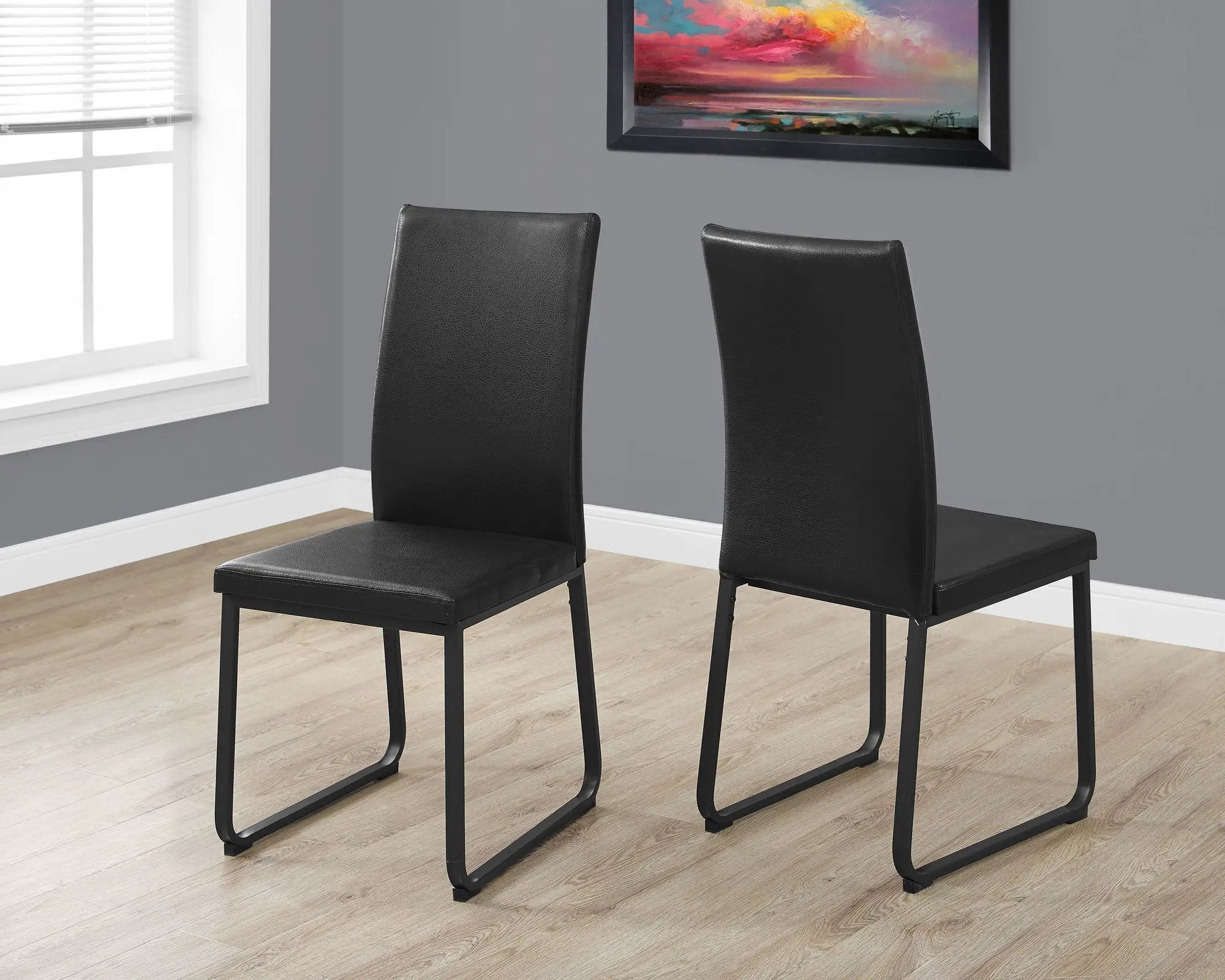 Dining Chair Side Upholstered, For Dining Room (Set of 2) - Black by HouseOfZazla