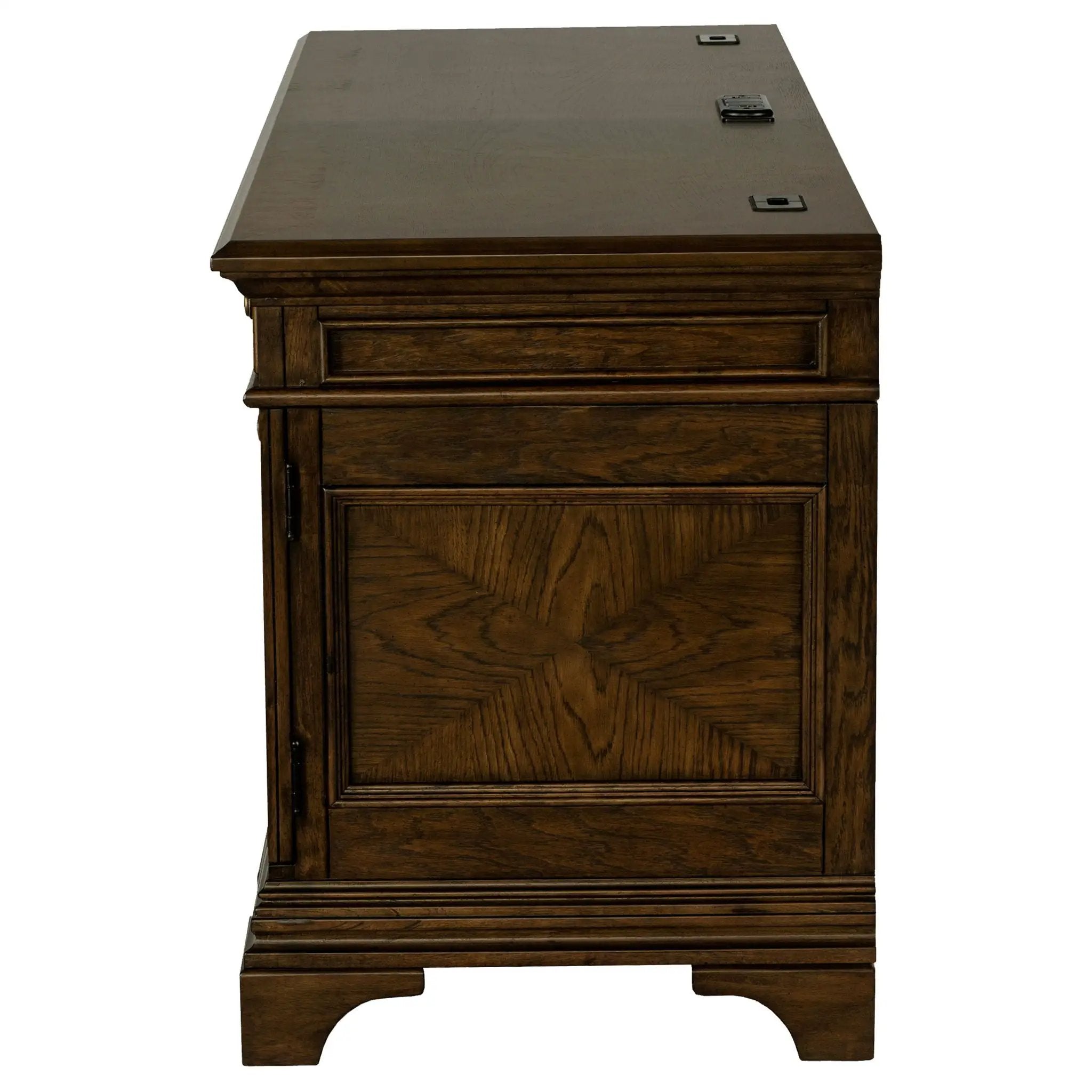 Hartshill 66-inch 5-drawer Credenza Office Desk Burnish Oak by Unique Piece Furniture