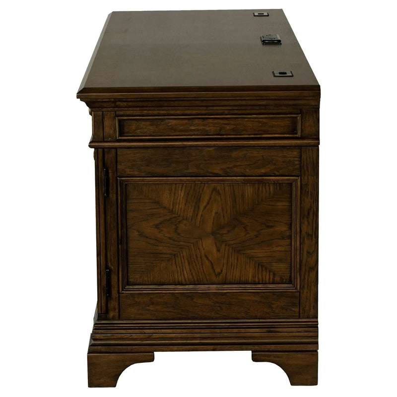 Hartshill 66-inch 5-drawer Credenza Office Desk Burnish Oak by Unique Piece Furniture