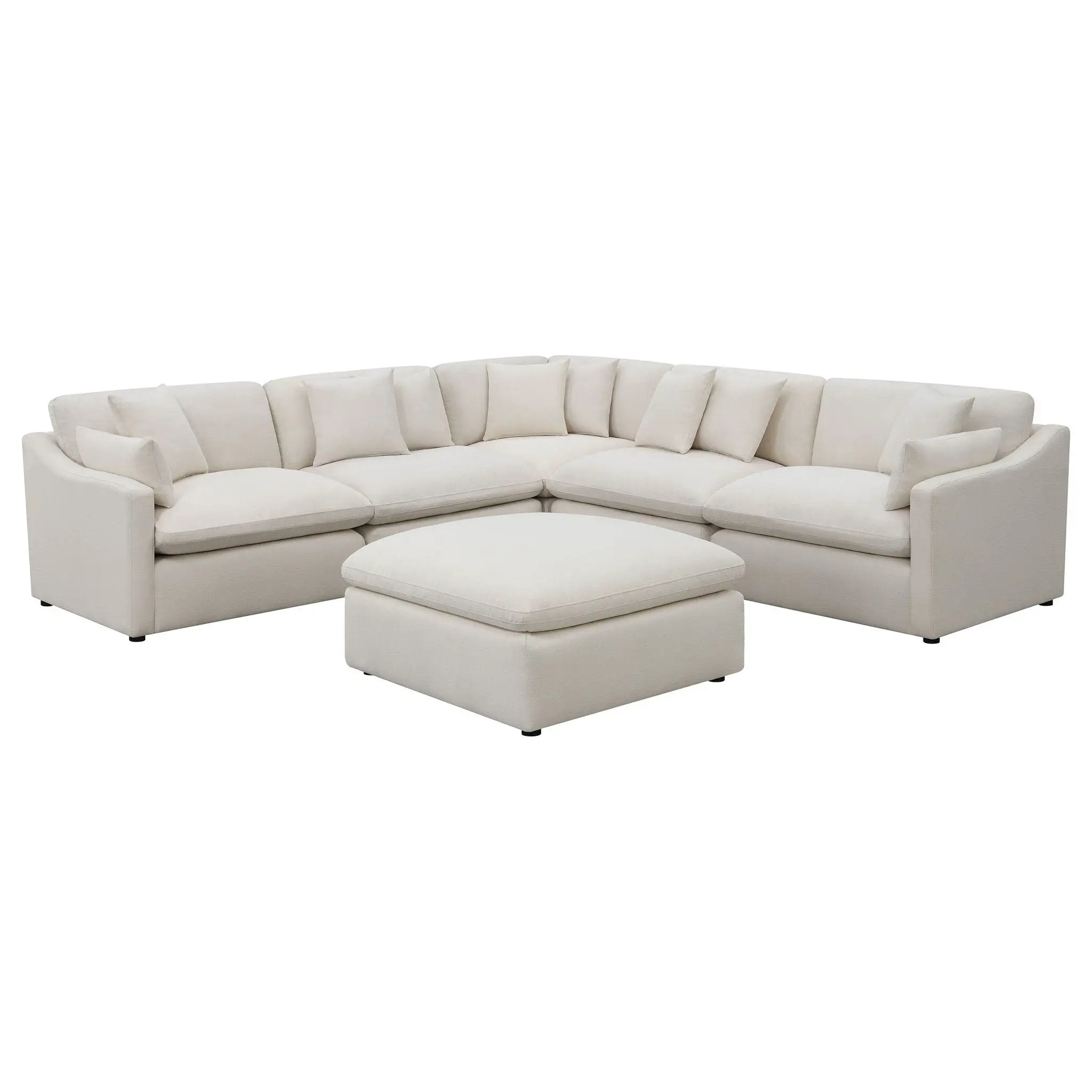 Hobson 6-piece Upholstered Modular Sectional Sofa Ivory by Unique Piece Furniture
