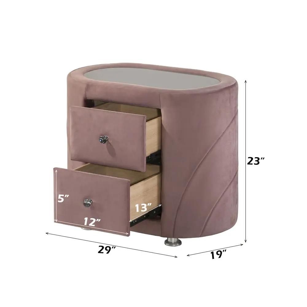 Salonia - Nightstand - Pink Velvet by Unique Piece Furniture