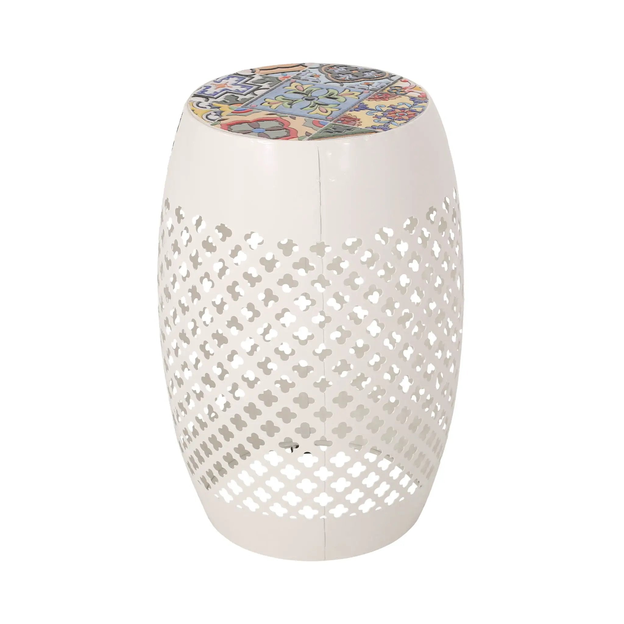 Roswell Outdoor Side Table With Mosaic Tile Top by HouseOfZazla