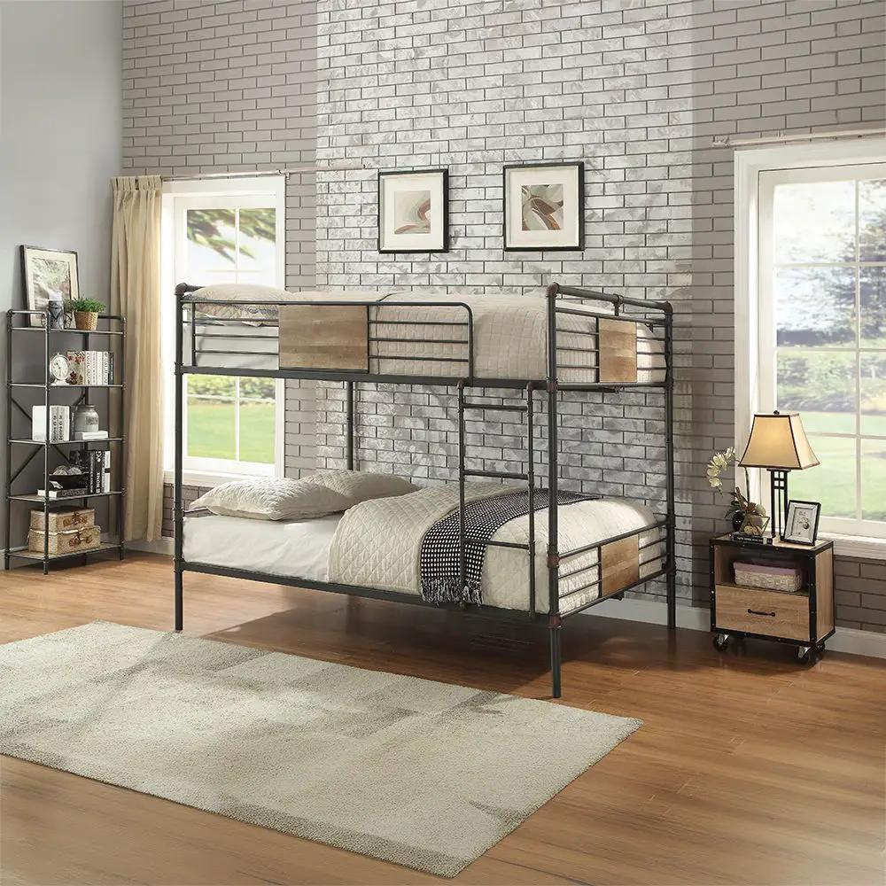 Brantley - Double Queen Bunk Bed - Sandy Black & Dark Bronze Hand-Brushed by Unique Piece Furniture