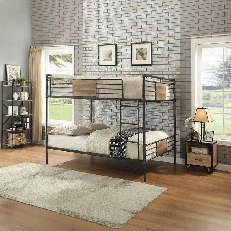 Brantley - Double Queen Bunk Bed - Sandy Black & Dark Bronze Hand-Brushed by Unique Piece Furniture