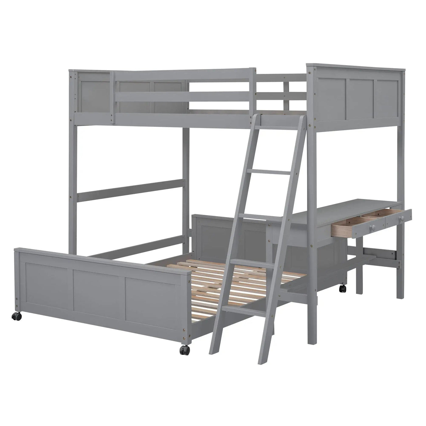Full Over Full Bunk Bed With Desk by Unique Piece Furniture