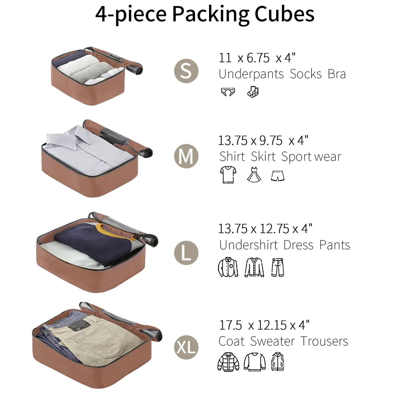 4 Piece Luggage Suitcase Set, Hard Shell Lightweight Expandable Travel Luggage With 4 Packing Cubes by HouseOfZazla