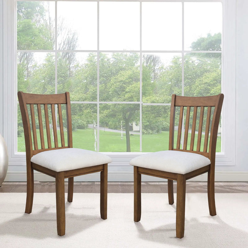 Modern Dining Chair, Wooden Back, Cushion Seats (Set of 2) by HouseOfZazla