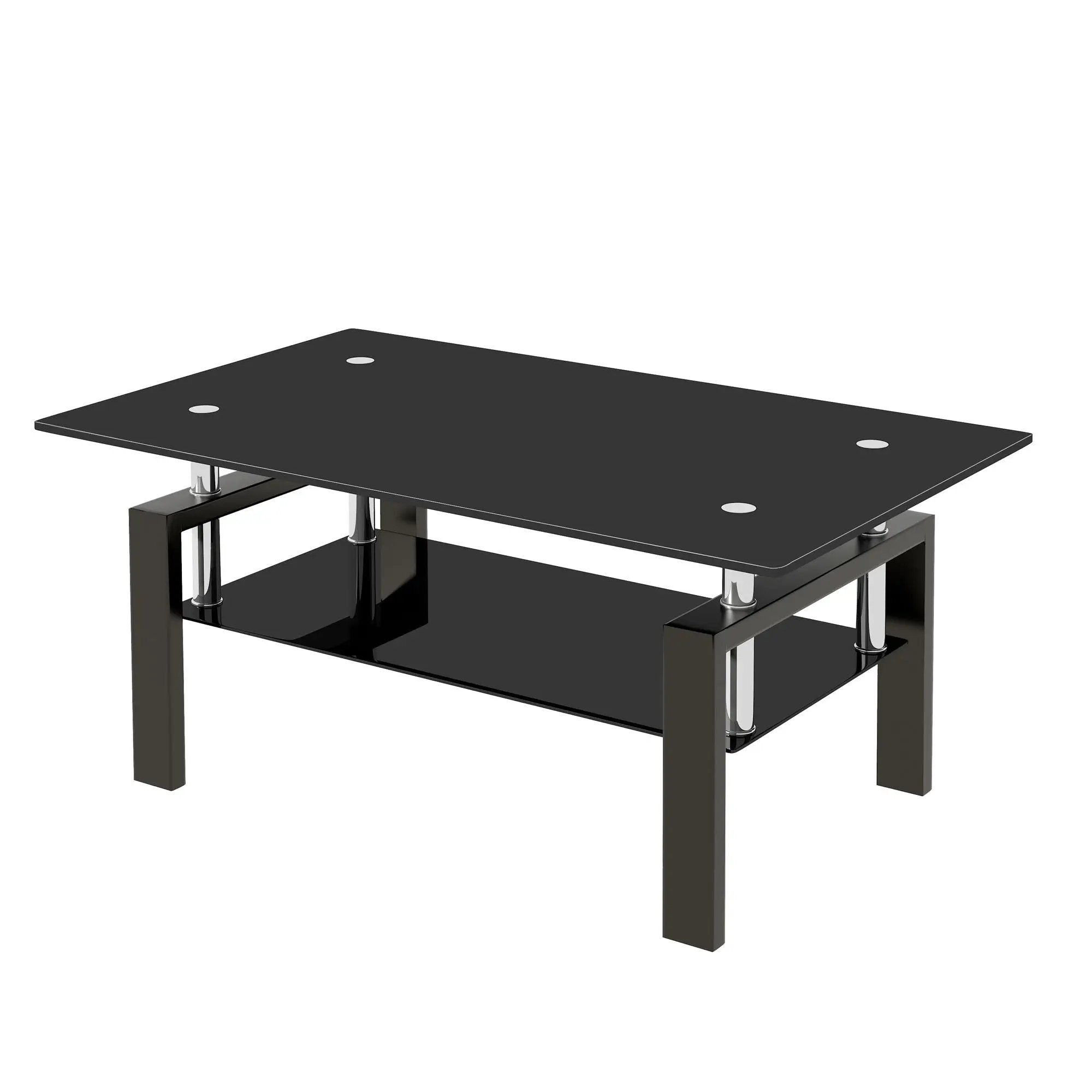 Tempered Glass Table With Storage by Unique Piece Furniture