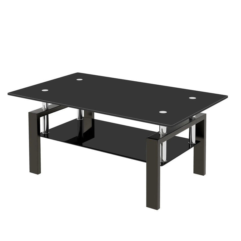Tempered Glass Table With Storage by HouseOfZazla
