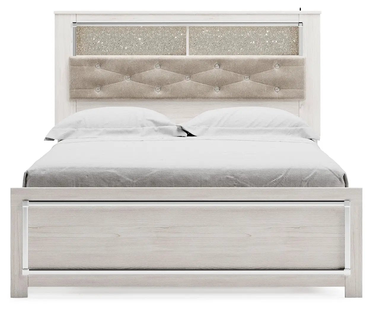 Altyra - Queen Panel Bookcase Bed With Roll Slats - White by Unique Piece Furniture