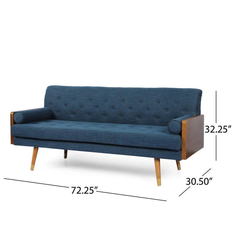 Aidan Mid Century Modern Tufted Fabric Sofa by HouseOfZazla