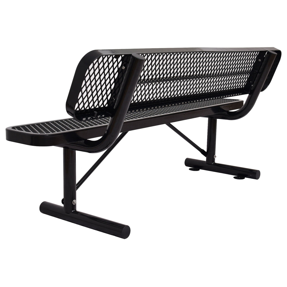 6' Outdoor Steel Bench With Backrest, photo 19 of 36