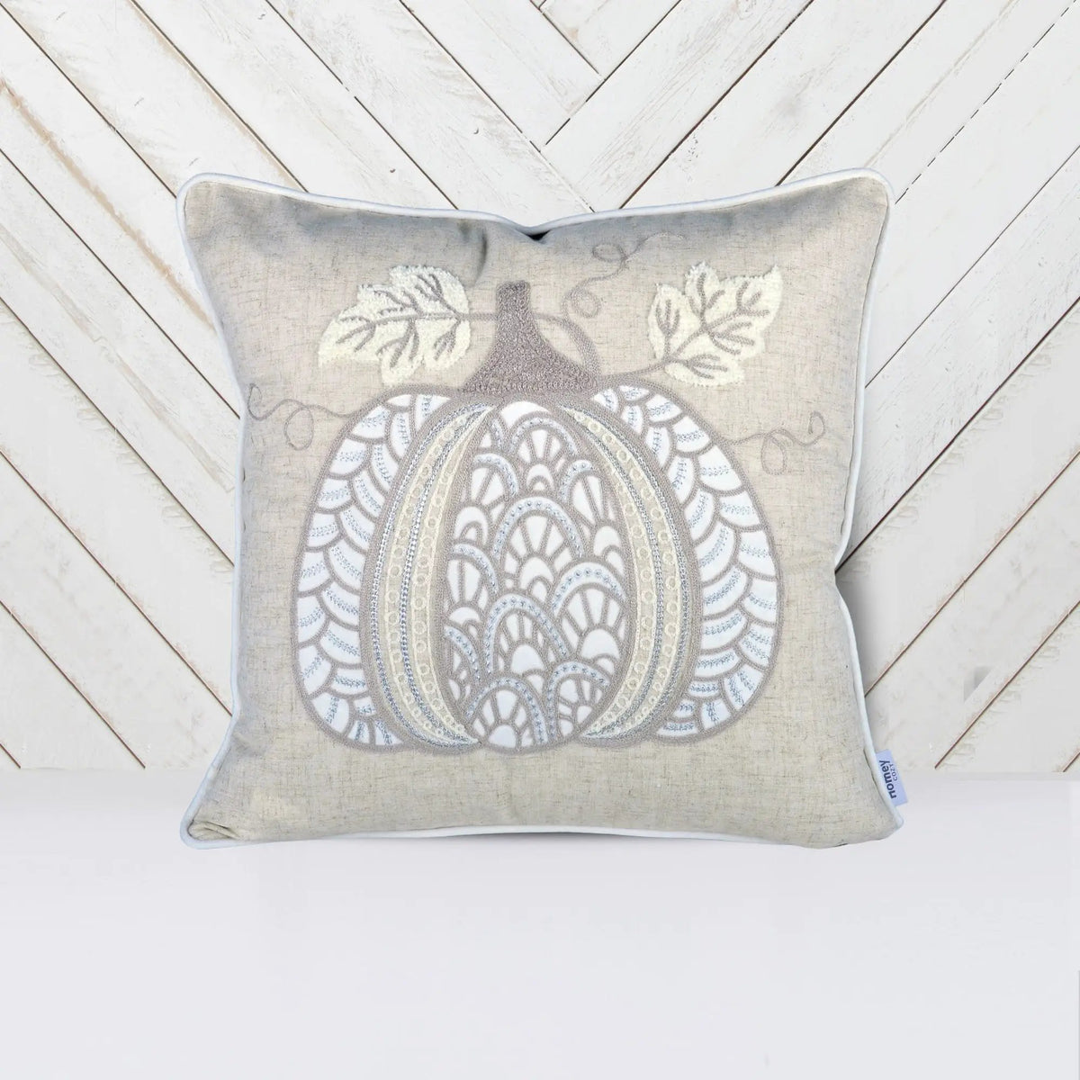 Lace Embroidered Pumpkin Throw Pillow – Set of 2 by HouseOfZazla