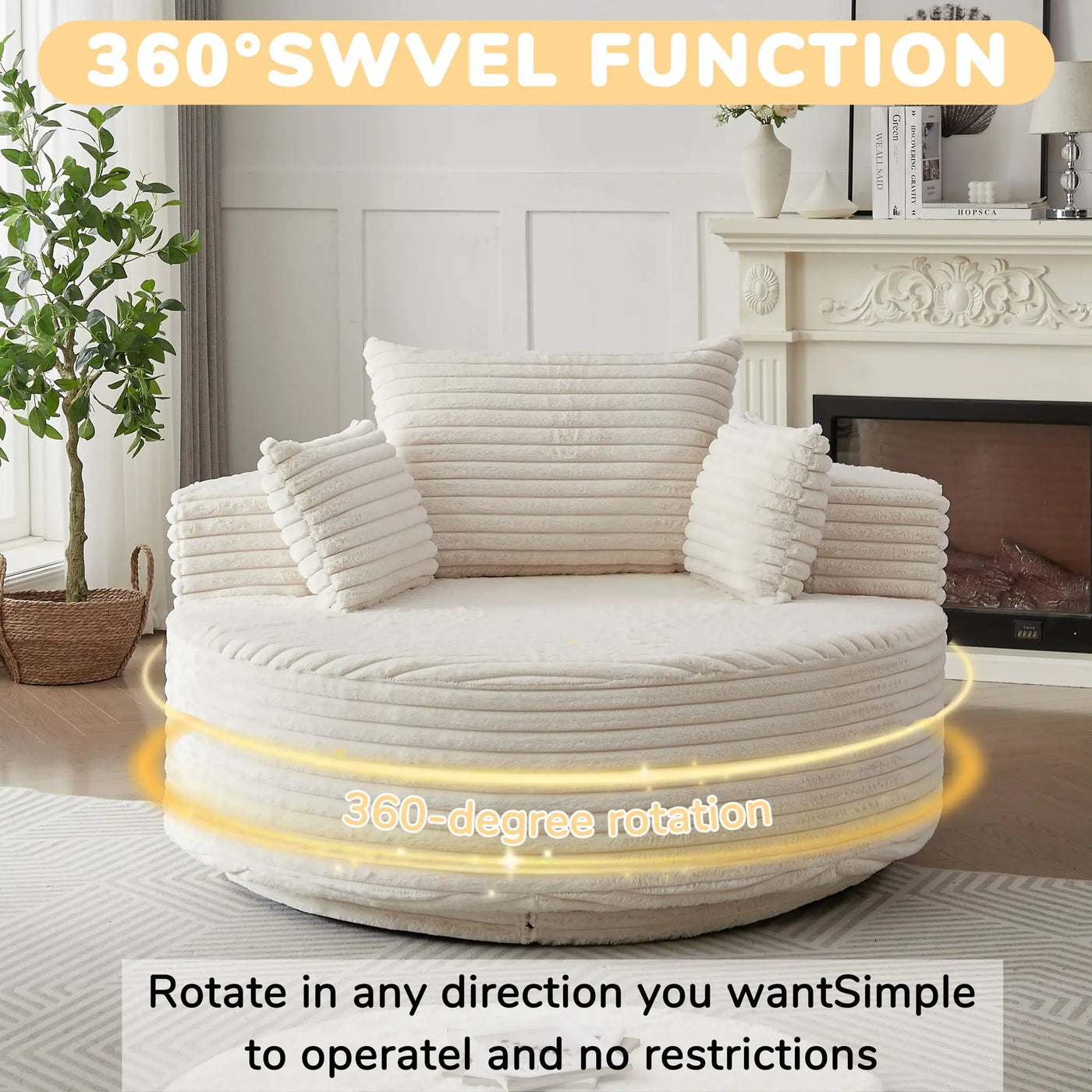 Swivel Chair With 360° Rotation For Living Room by HouseOfZazla