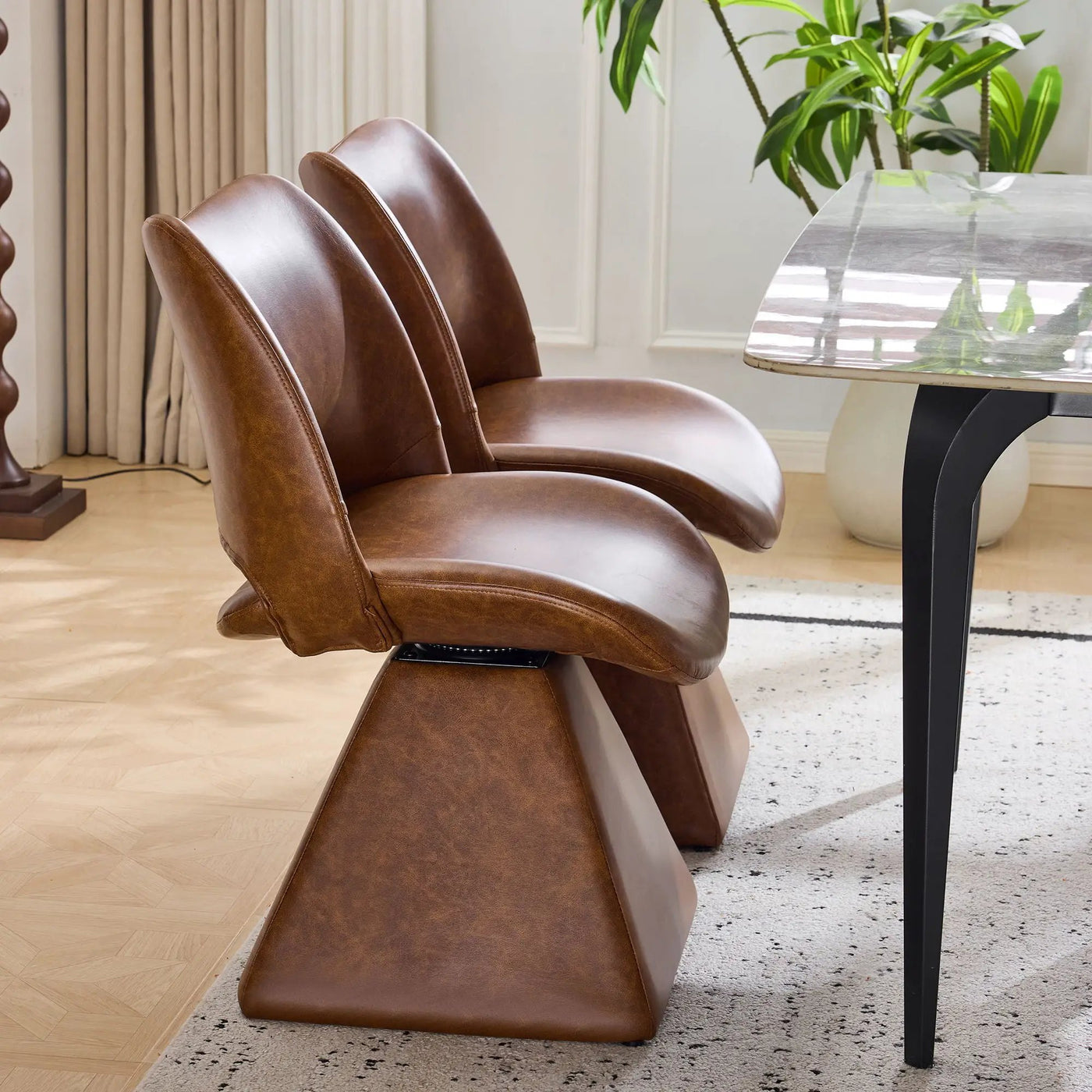 Modern Swivel Dining Chair With High Back by HouseOfZazla