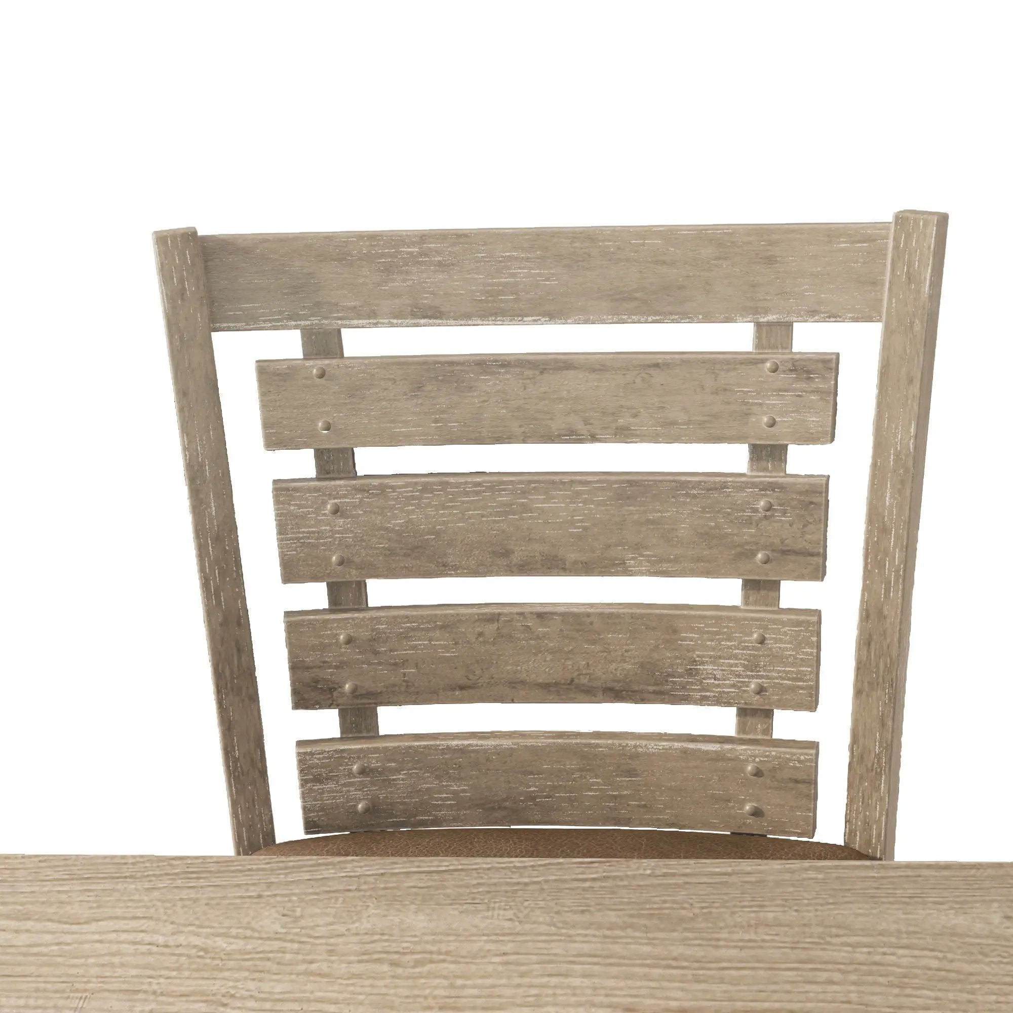 Dining Counter Height Chairs Modern Farmhouse Rustic Look Distressed Design Ladderback Solid Wood (Set of 2) - Grayish Brown by Unique Piece Furniture