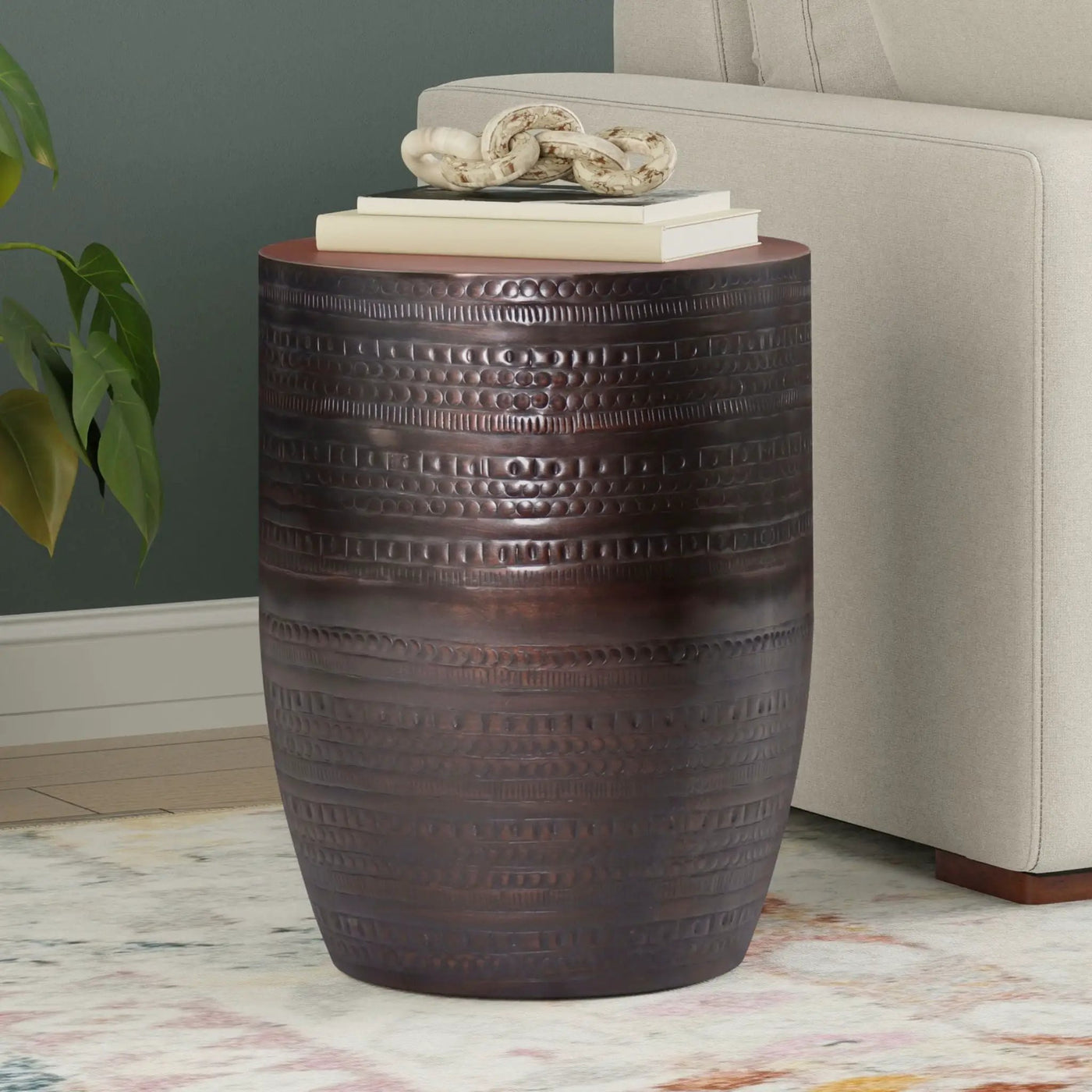Johnsen - Handcrafted Large Metal Accent Table by HouseOfZazla