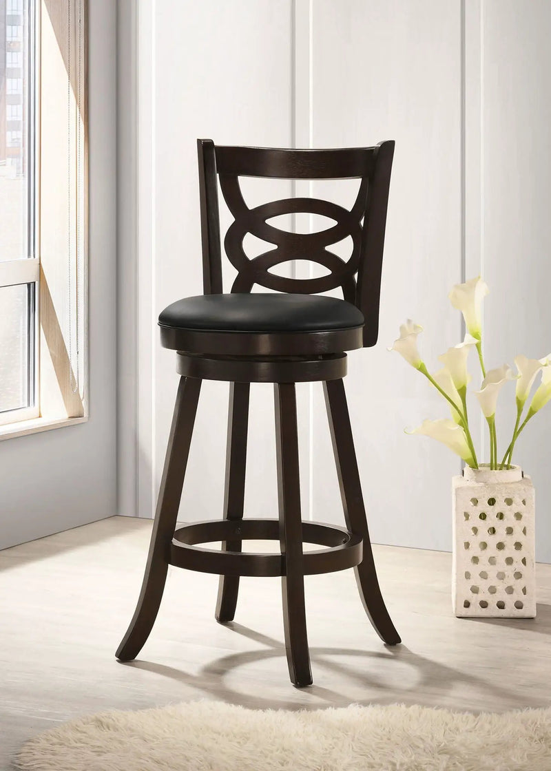 Calecita Wood Swivel Bar Chair Cappuccino (Set of 2) by Unique Piece Furniture