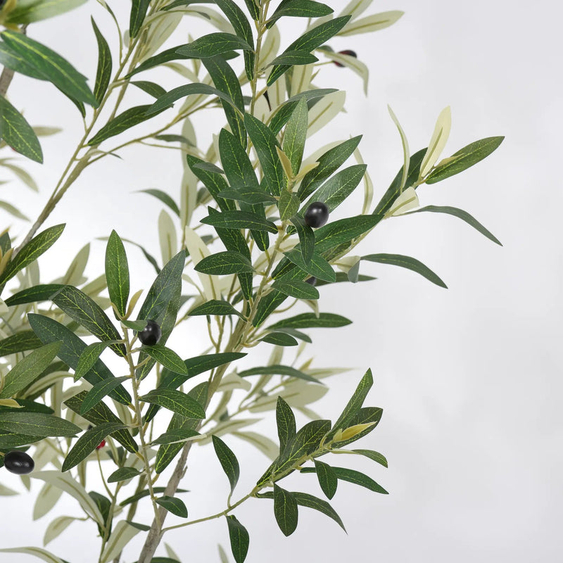 8FT Artificial Olive Tree with Decorative White Planter by HouseOfZazla