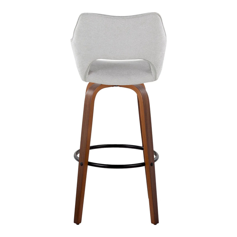 Mustang - Contemporary Fixed Height Barstool With Swivel & Round Footrest (Set of 2) by Unique Piece Furniture