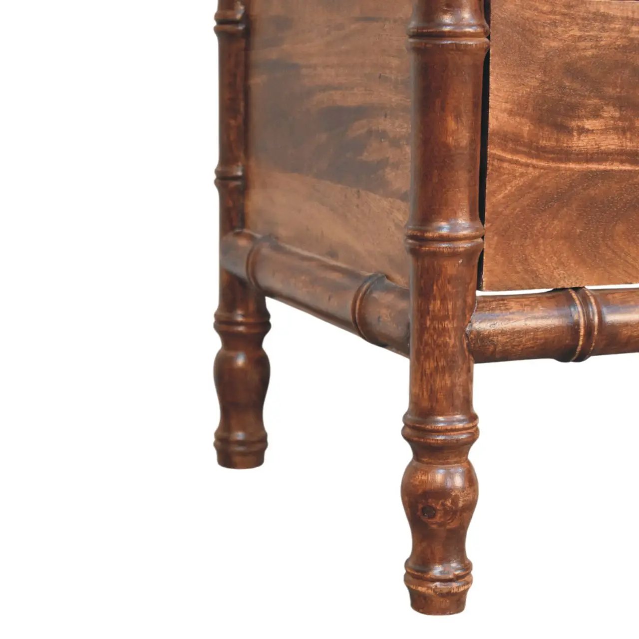 Solid Wood Bamboo Frame Nightstand in Roasted Almond by HouseOfZazla