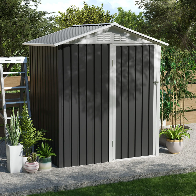 5.4x4.27 FT Outdoor Storage Shed with Hinge Door by HouseOfZazla
