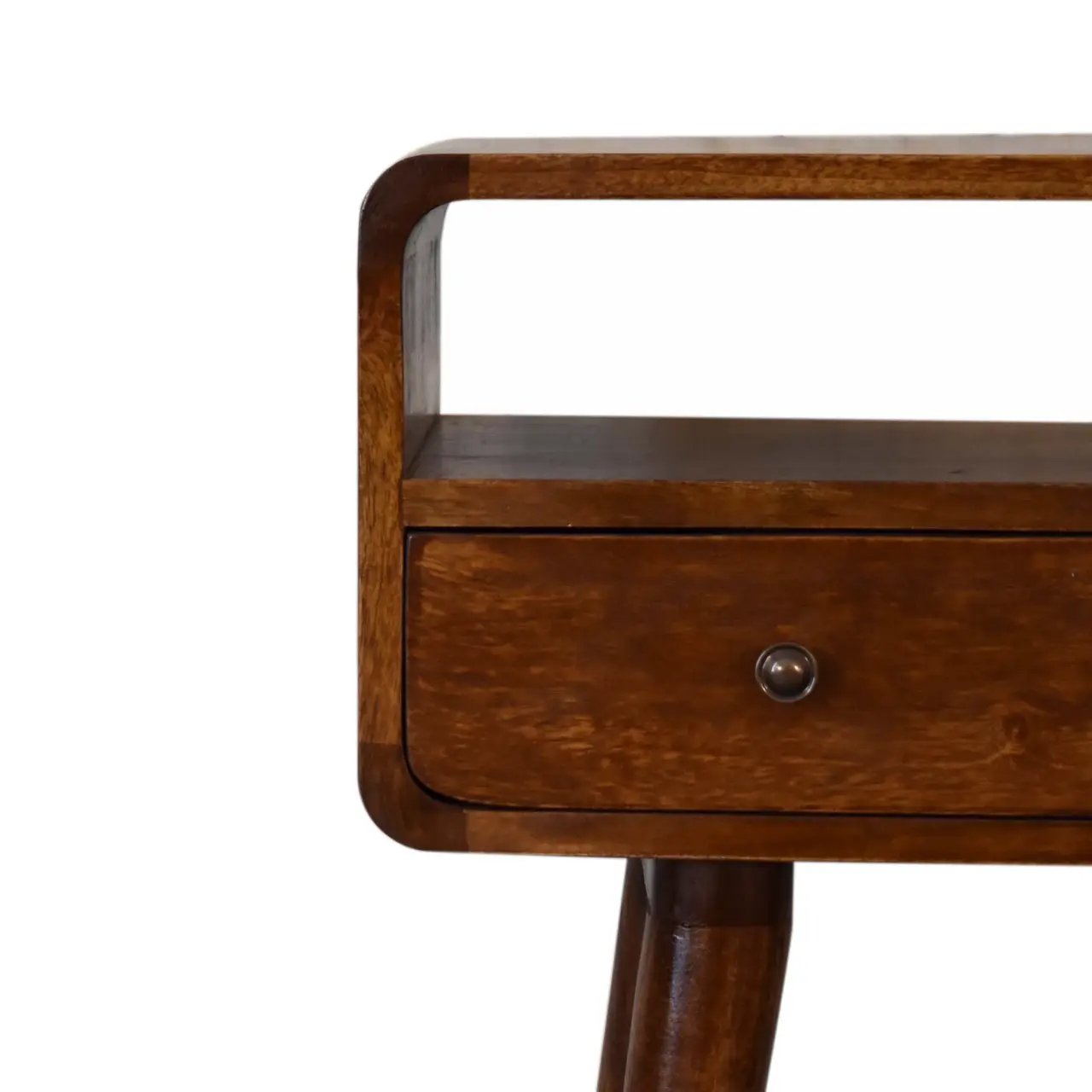 Solid Wood Mini Console Table, 2 Drawers, 1 Open Slot by HouseOfZazla