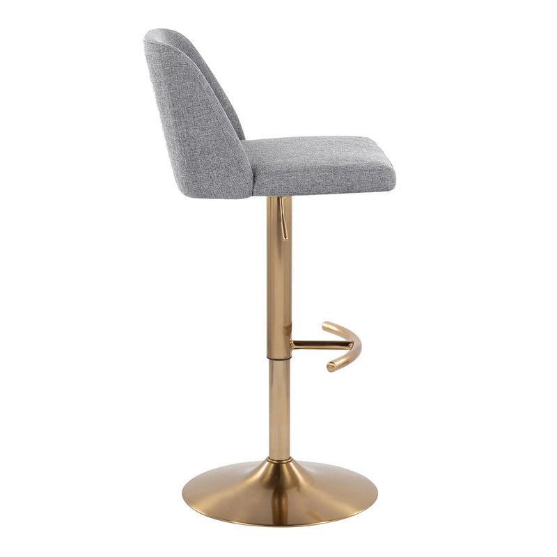 Toriano - Contemporary Adjustable Barstool With Swivel With Rounded T Footrest (Set of 2) by Unique Piece Furniture