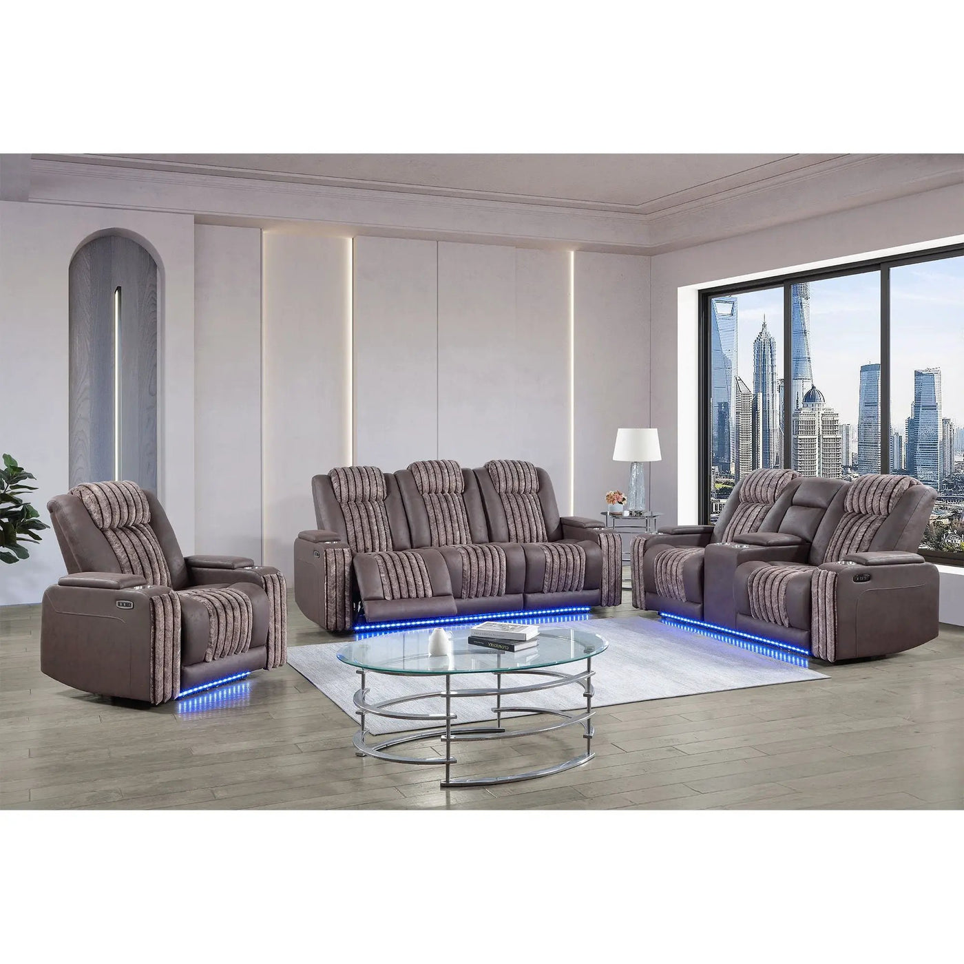 Duran - Power Reclining Set With Power Headrest by HouseOfZazla