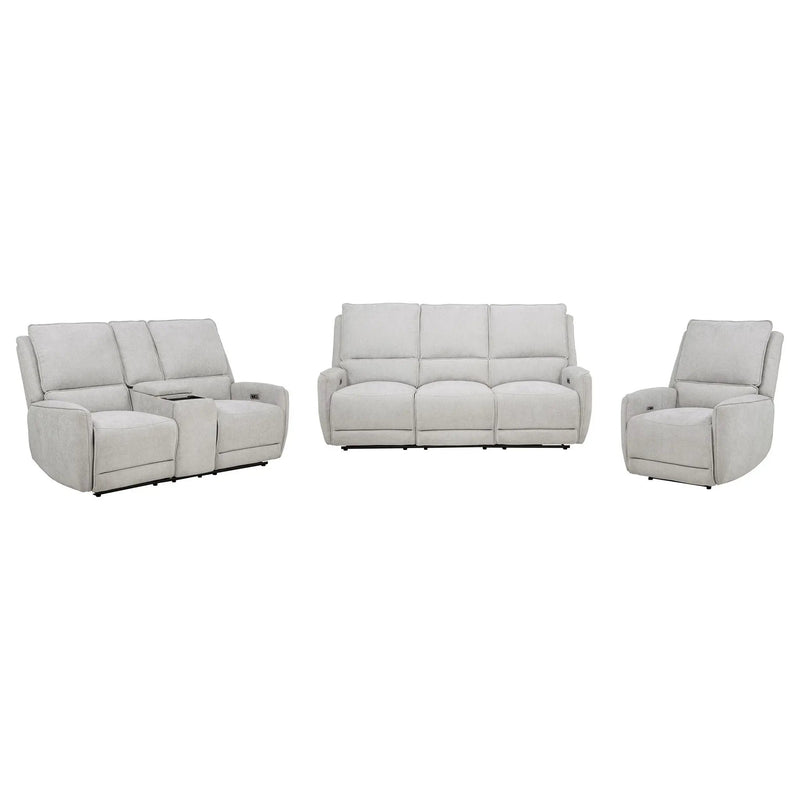 Sylmar 3-piece Chenille Power Reclining Sofa Set Dove Grey by Unique Piece Furniture