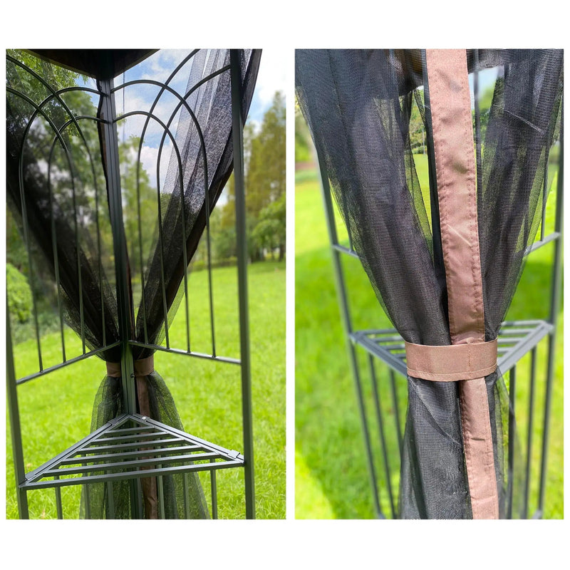 13 0 Outdoor Patio Gazebo Canopy Tent With Ventilated Double Roof And Mosquito Net (Detachable Mesh Screen On All Sides) Suitable For Lawn Garden Backyard And Deck Top - Brown by HouseOfZazla