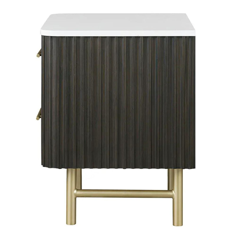 Clayten - Nightstand - Marble Top & Espresso by Unique Piece Furniture
