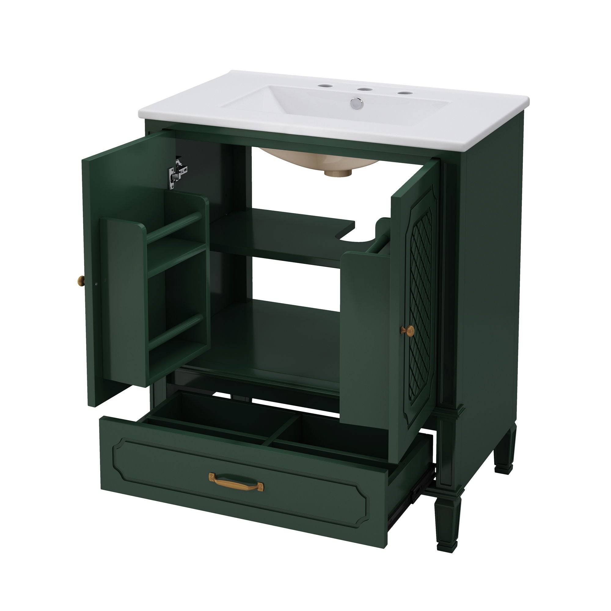 Bathroom Vanity With Sink, Soft Closing Door, Multi Functional Storage by HouseOfZazla