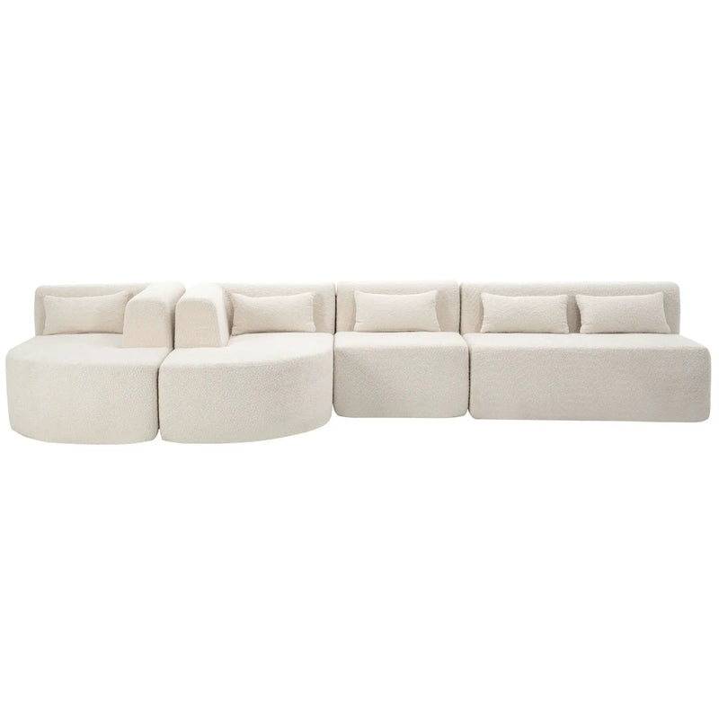 Upholstered Sofa Free Combined Sofa Couch With 2 Chaise Lounge And Five Back Pillows For Living Room by HouseOfZazla