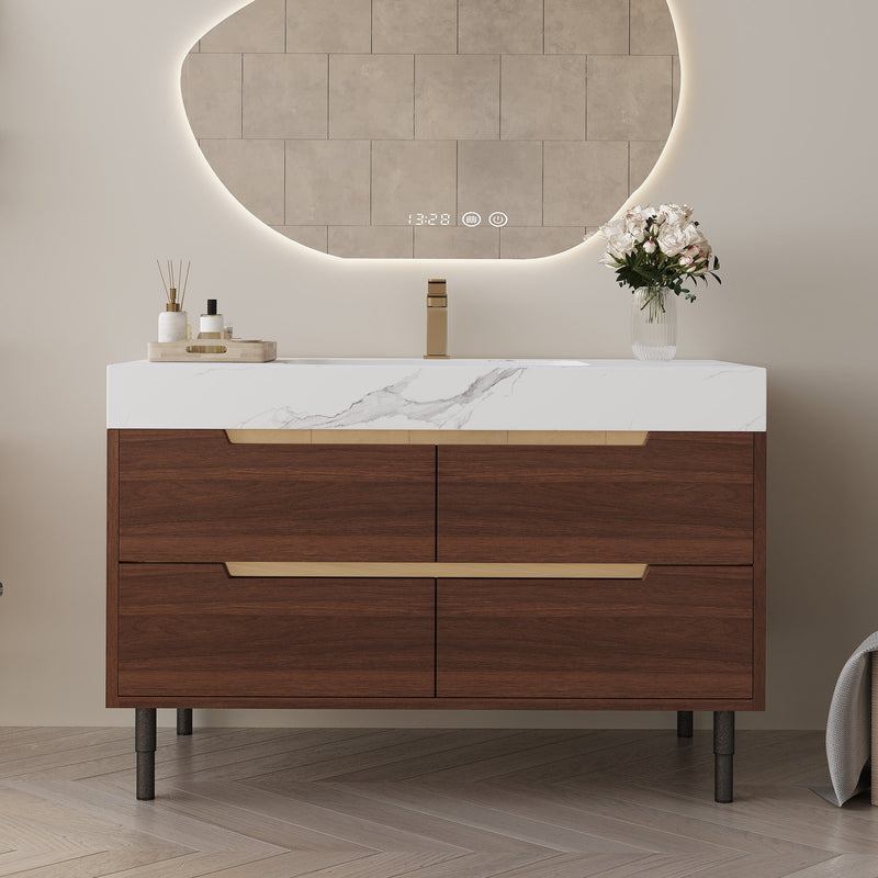 35.4" Farmhouse Free-standing Sintered Stone Bathroom Vanity with Undermount Sink by HouseOfZazla