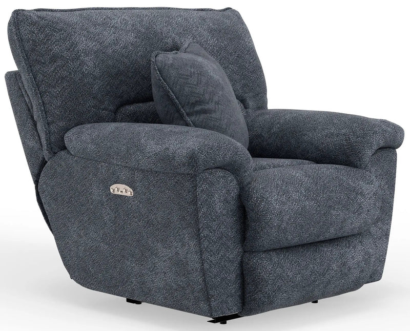 Paxon - Deep Seat Power Lay Flat Recliner With Power Adjustable Headrest - Smoke by Unique Piece Furniture