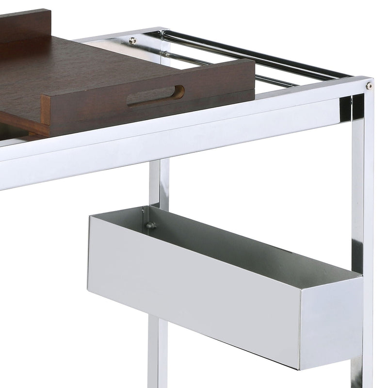 Lisses - Serving Cart - Chrome / Walnut by HouseOfZazla
