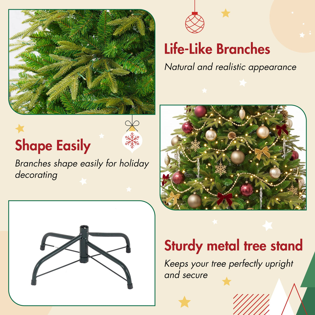 7.5FT Premium Life-Like Full Flocked Christmas Tree, photo 5 of 7