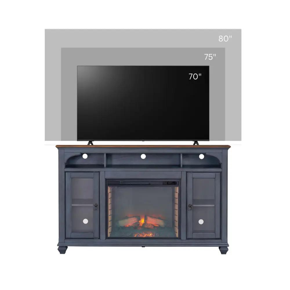 Fireplace TV Stand For TVs Up To 80" - Blue by HouseOfZazla