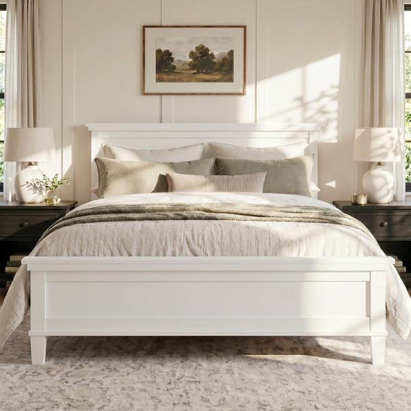 Mid-Century Modern Wood Platform Bed