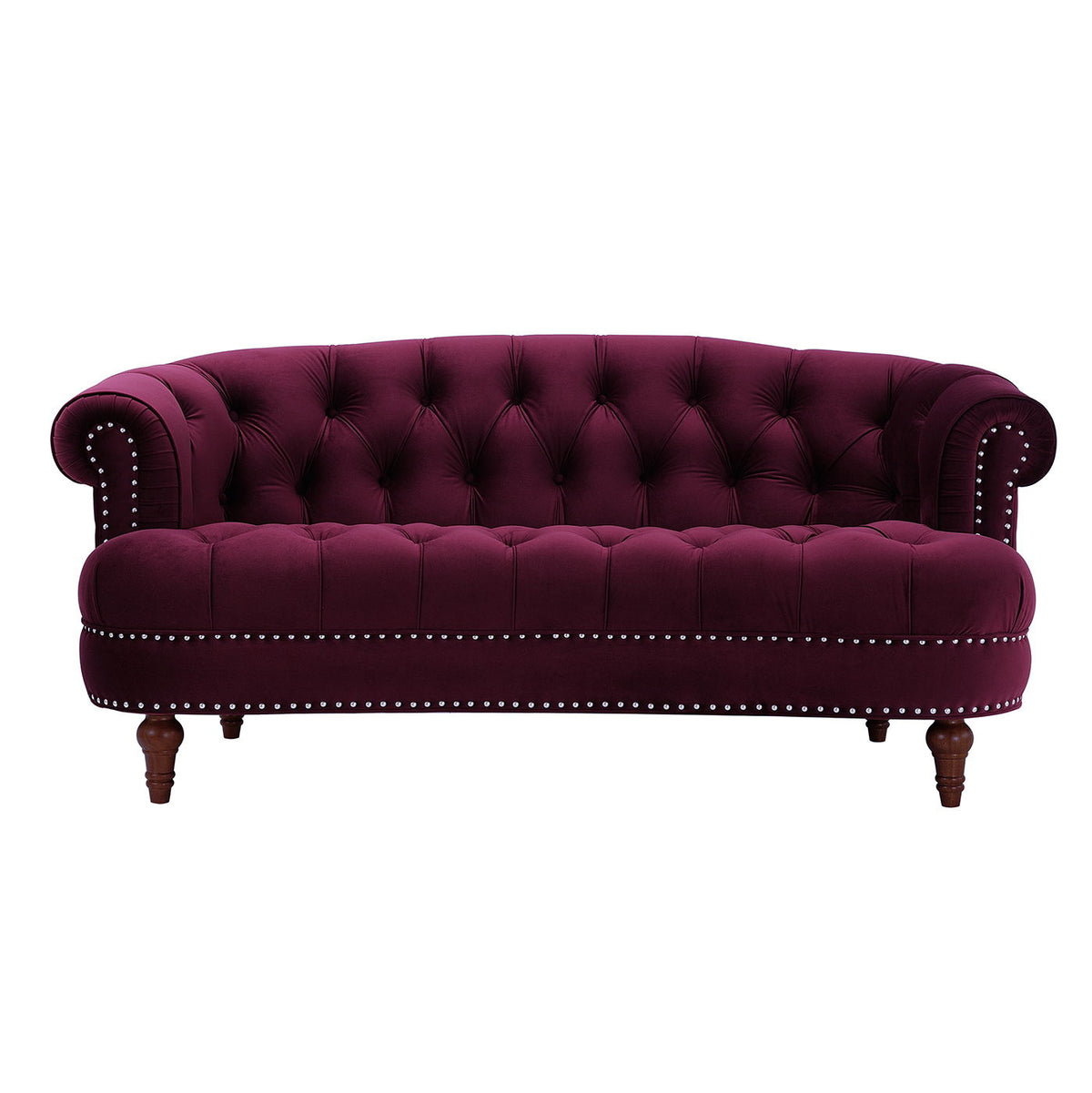 Victorian Chesterfield Loveseat with High-Density Foam - Dark Red or Green, photo 8 of 14
